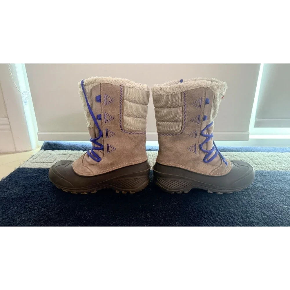 Kids North Face Shellista Lace II Gray Heat Seeker Waterproof Snow Boots Size 6